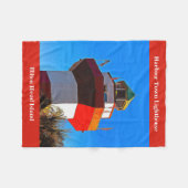 レッドトリムヒルトンヘッドハーバータウンライトハウス フリースブランケット (正面(横))