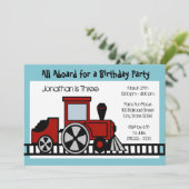 レッドトレインエンジン誕生日パーティー 招待状 (スタンド正面)