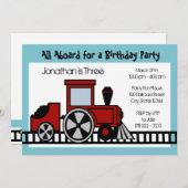 レッドトレインエンジン誕生日パーティー 招待状 (正面/裏面)