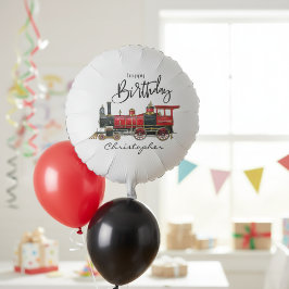 レッドトレインハッピーバースデー バルーン