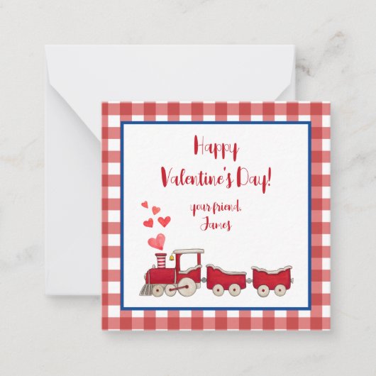 レッドトレインバレンタインのメモ ノートカード (正面)