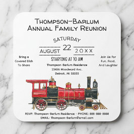 レッドトレインファミリー懇親会招待状 スクエアシール