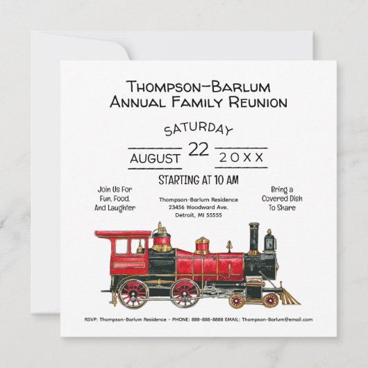 レッドトレインファミリー懇親会招待状 招待状 (裏面)