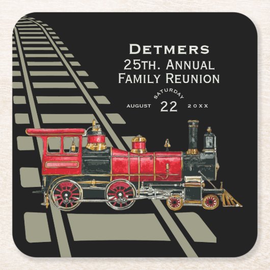 レッドトレインファミリー懇親会 スクエアペーパーコースター (正面)