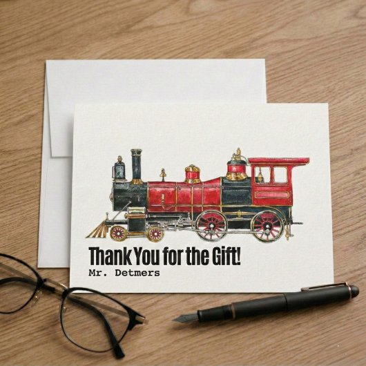 レッドトレインフラットサンキュー ポストカード