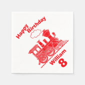 レッドトレインボーイズ8th birthday napkinsと名付けられた スタンダードカクテルナプキン (正面)