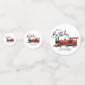 レッドトレイン"あなたの名前"誕生日テーブル紙吹雪 コンフェッティ (正面)