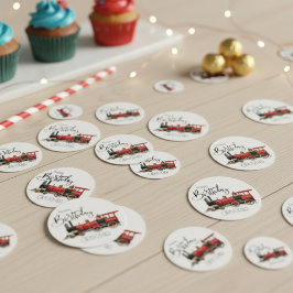 レッドトレイン"あなたの名前"誕生日テーブル紙吹雪 コンフェッティ