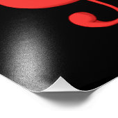 レッドトレブルクレフ、 音符記号イラストレーション。 フォトプリント            (角)