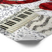 レッドトレブルクレフ、 音符記号ポスター ポスター (角)