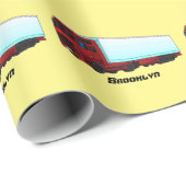 レッドトレーラートラックイラストレーション ラッピングペーパー (ロールコーナー)