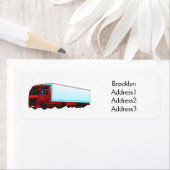 レッドトレーラートラックイラストレーション ラベル (インサイチュ)