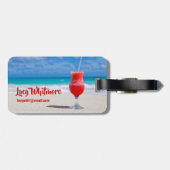 レッドトロピカルカクテルビーチブリス海バケーション ラゲッジタグ (裏面横)