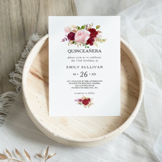 レッドトロピカルキンセアニラバースデーパーティー 招待状