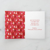 レッドトロピカルクリスマスリースカスタム写真を折り畳み シーズンカード (内部)