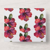 レッドトロピカルハイビスカス結婚フローラ オールインワン招待状 (裏面)