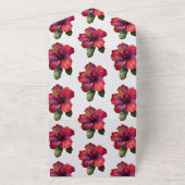 レッドトロピカルハイビスカス結婚フローラ オールインワン招待状 (外側)