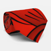 レッドトロピカルハワイアンハイビスカスフラワーデザイン ネクタイ (ロール)