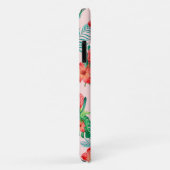 レッドトロピカルフローラオンベビーピンク Case-Mate iPhoneケース (裏面/右)