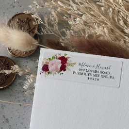 レッドトロピカルロマンチック差出人住所ラベル ラベル