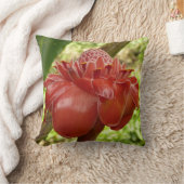 レッドトーチジンジャートロピカルフラワー写真 クッション (ブランケット)