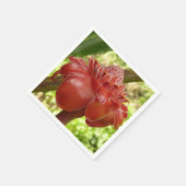 レッドトーチジンジャートロピカルフラワー写真 スタンダードカクテルナプキン (角)