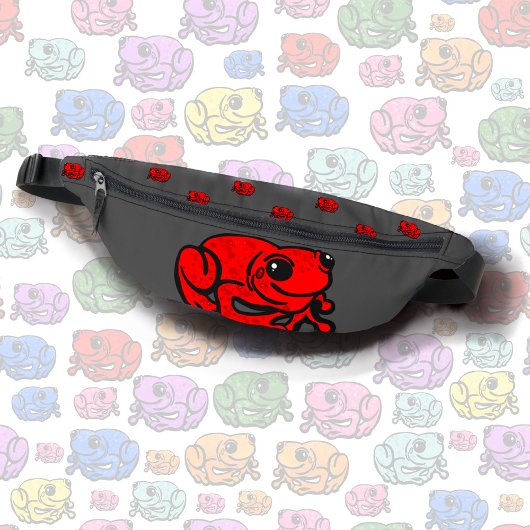 レッドトードプリントカットソーバッグ ファニーパック