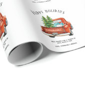 レッドト素朴ラックハッピーホリデイズクリスマスツリー ラッピングペーパー (ロールコーナー)