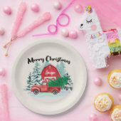 レッドト素朴ラックファームハウスクリスマスパーソナライズされた ペーパープレート (パーティー)