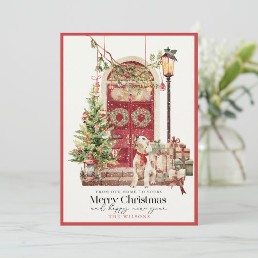 レッドドアあなたの犬のクリスマスへの私たちの家 シーズンカード (スタンド正面)