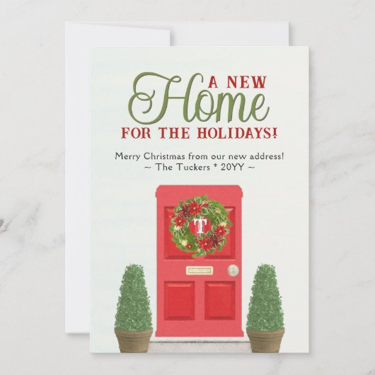レッドドアとトピアリーズウォーターカラークリスマスムービング シーズンカード (正面)