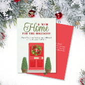 レッドドアとトピアリーズウォーターカラークリスマスムービング シーズンカード