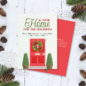 レッドドアとトピアリーズウォーターカラークリスマスムービング シーズンカード