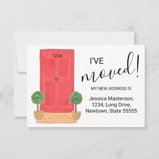 レッドドアのアナウンスメントカードを移動 ノートカード (正面)