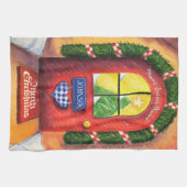 レッドドアのパーソナライズ – Merry Christmas Cozy Home キッチンタオル (横)
