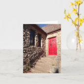 レッドドアオンストーンチャーチ感動的ックノートカード カード (黄色い花)