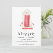 レッドドアクリスマスパーティの招待状 招待状 (スタンド正面)