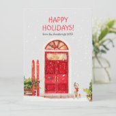 レッドドアスノースキースノーボードドッグウィンハッピー シーズンカード (スタンド正面)