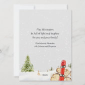 レッドドアスノースキースノーボードドッグウィンハッピー シーズンカード (裏面)