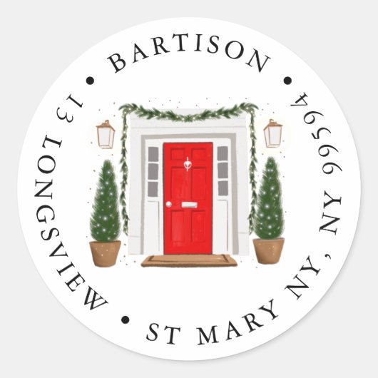 レッドドア会社のクラシックラウンドステッカー ラウンドシール (正面)