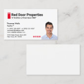 レッドドア実在エステートエージェント追加フォトビジネスカー 名刺 (正面/裏面)