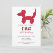 レッドドッグバルーン動物の誕生日パーティー 招待状 (スタンド正面)