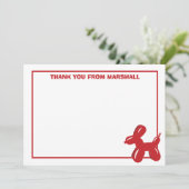 レッドドッグバルーン動物誕生日サンキューカード サンキューカード (スタンド正面)