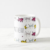 レッドドッグボーングラフィティパーソナライズされたスタイル名Mag コーヒーマグカップ (正面右)