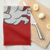 レッドドッグ愛好家のギフトにブルドッグのマスコット キッチンタオル (四つ折り)