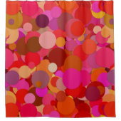 レッドドット紙吹雪シャワーカーテン シャワーカーテン (正面)