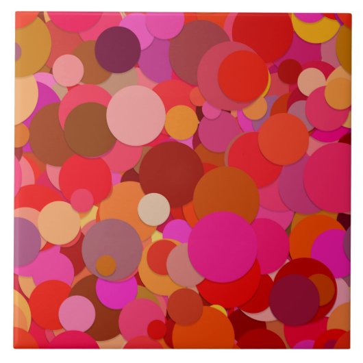 レッドドット紙吹雪セラミックタイル タイル (正面)