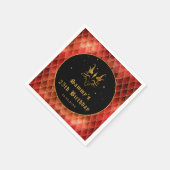 レッドドラゴンはかりで測金ゴールドフェイクグリッター誕生日 スタンダードカクテルナプキン (角)