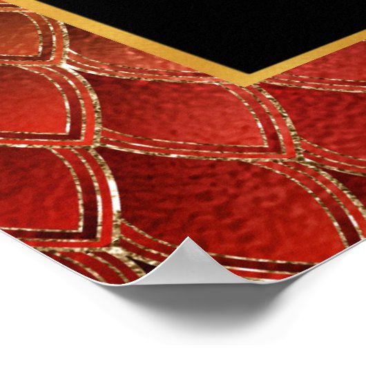 レッドドラゴンはかりで測金ゴールド誕生日パーティーへようこそ ポスター (角)