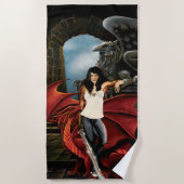 レッドドラゴンアーバンファンタジー ビーチタオル (正面)